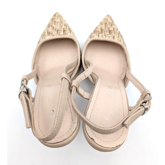 Beautiisoles Mandy Pointed Toe Slingback Heel Pump Women's Beige Size US5 EU36 - Picture 5 of 11
